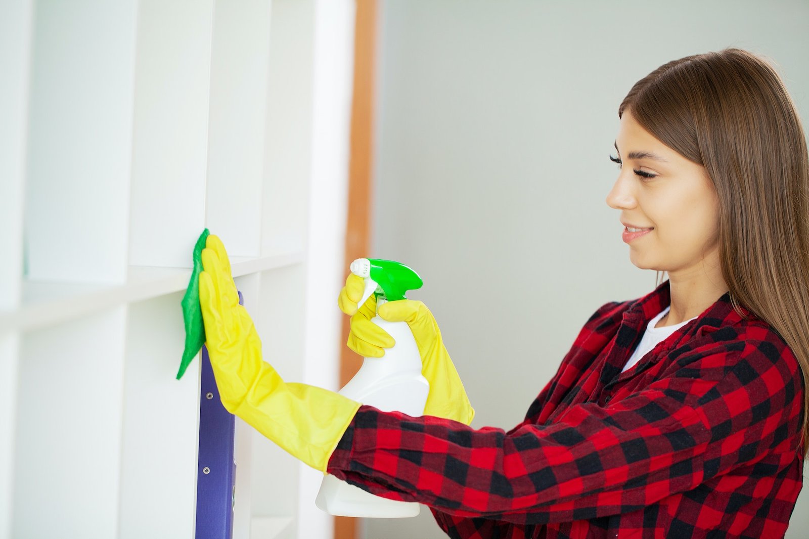 Professional Janitor Are Cleaning The Modern Office